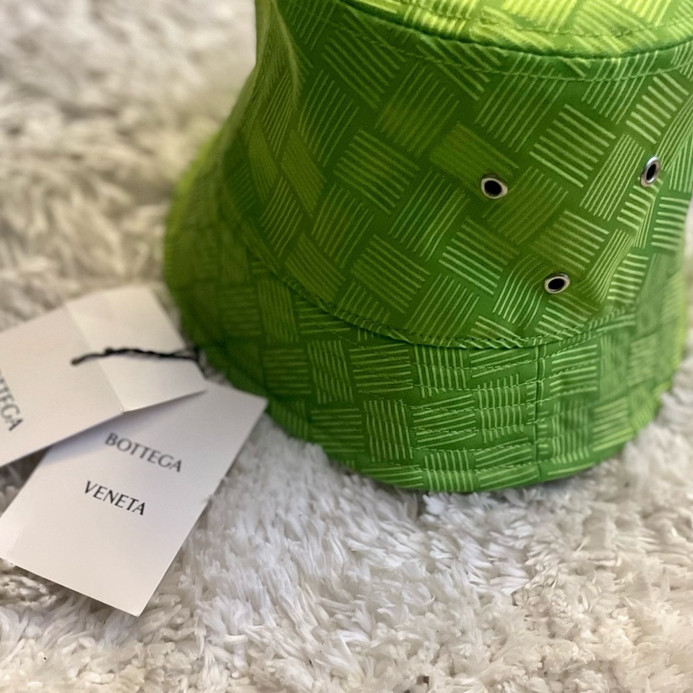 💯 Authentic, NWT Bottega Veneta Intreccio Jacquard Fabric Bucket Hat